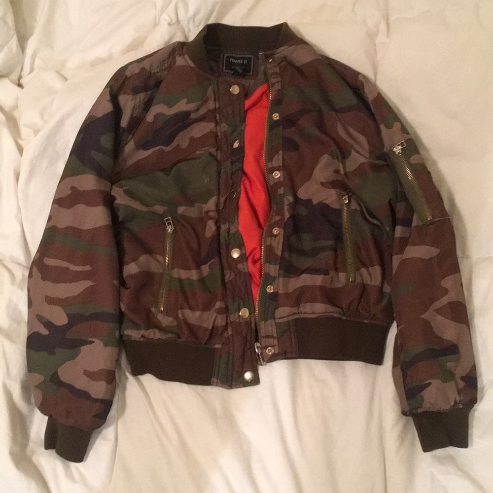 Camo puffer jacket!